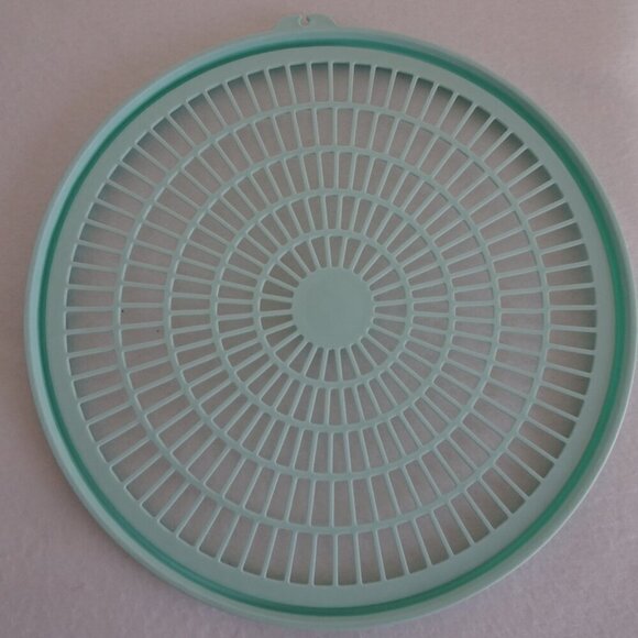 Tupperware Colander Strainer Bowl 1835-3 Flow Thru Sheer Mint Lid 1836-1 Vintage - Picture 8 of 11